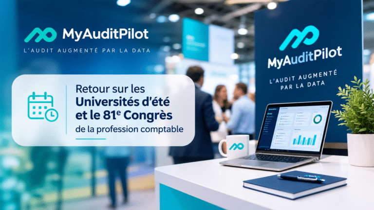 Visuel MyAuditPilot sur sa participation aux Universités d’été et au 81e Congrès des experts-comptables 2026