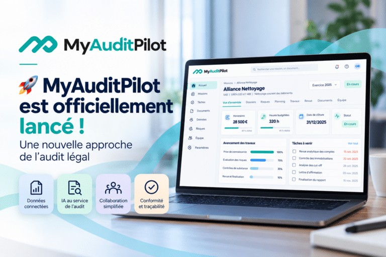 Lancement officiel de MyAuditPilot, logiciel d'audit légal pour commissaires aux comptes intégrant l'intelligence artificielle.